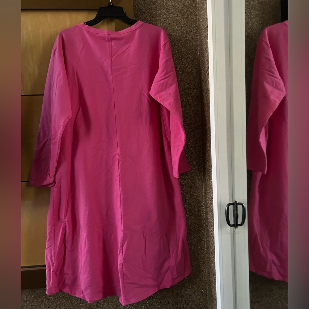 Stella Milani Italian Pink High Low Dress Long Sleeve Women’s Large NWT - Picture 2 of 4